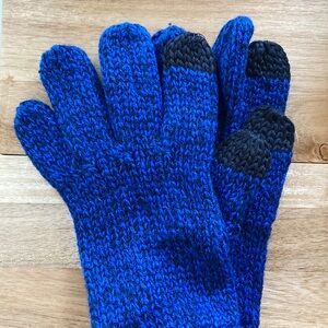 NWOT American Eagle blue and black knit unisex gloves